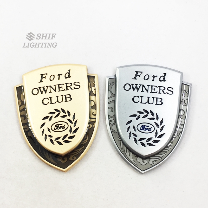 Logo dán trang trí xe hơi khắc chữ Ford OWNERS CLUB bằng kim loại cho xe FORD