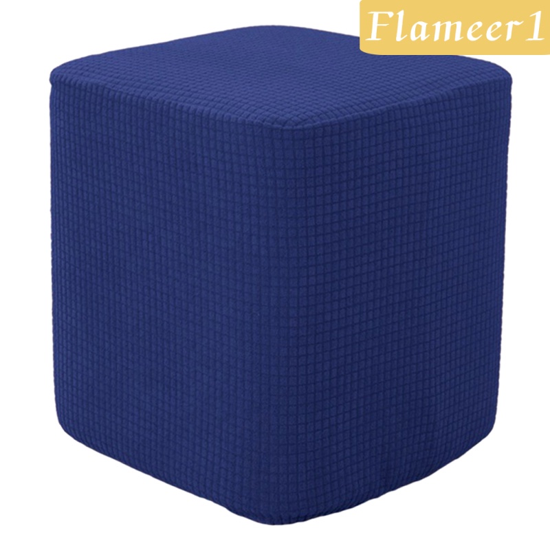 [Flameameer1] Bọc Ghế Ottoman Hình Vuông Bằng Polyester Màu Đen Thay Thế