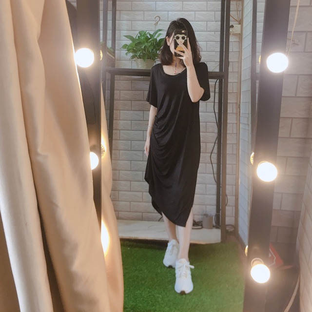 Váy xuông nhúm eo