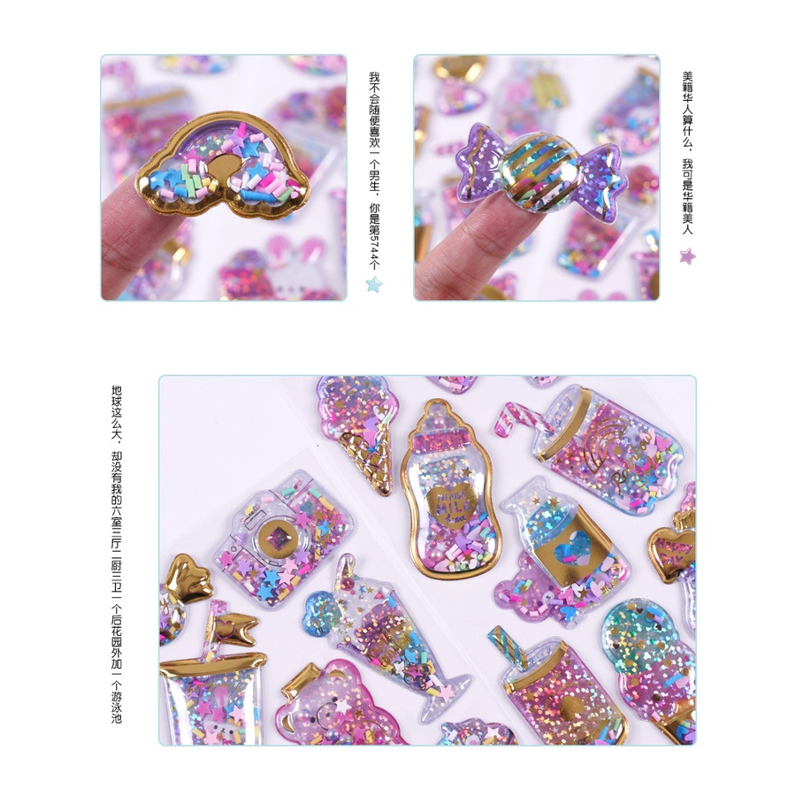 Bộ Sticker 3D Hình Viên Thuốc Con Nhộng Dễ Thương