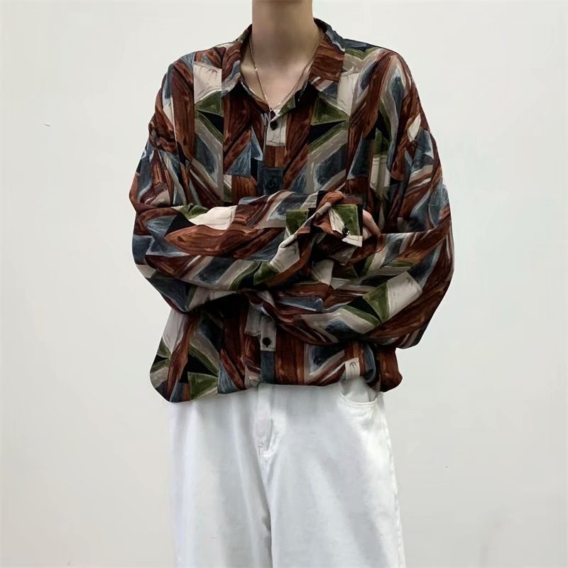 Korean Style 3d Printed Long Sleeve Shirt For Men / Women