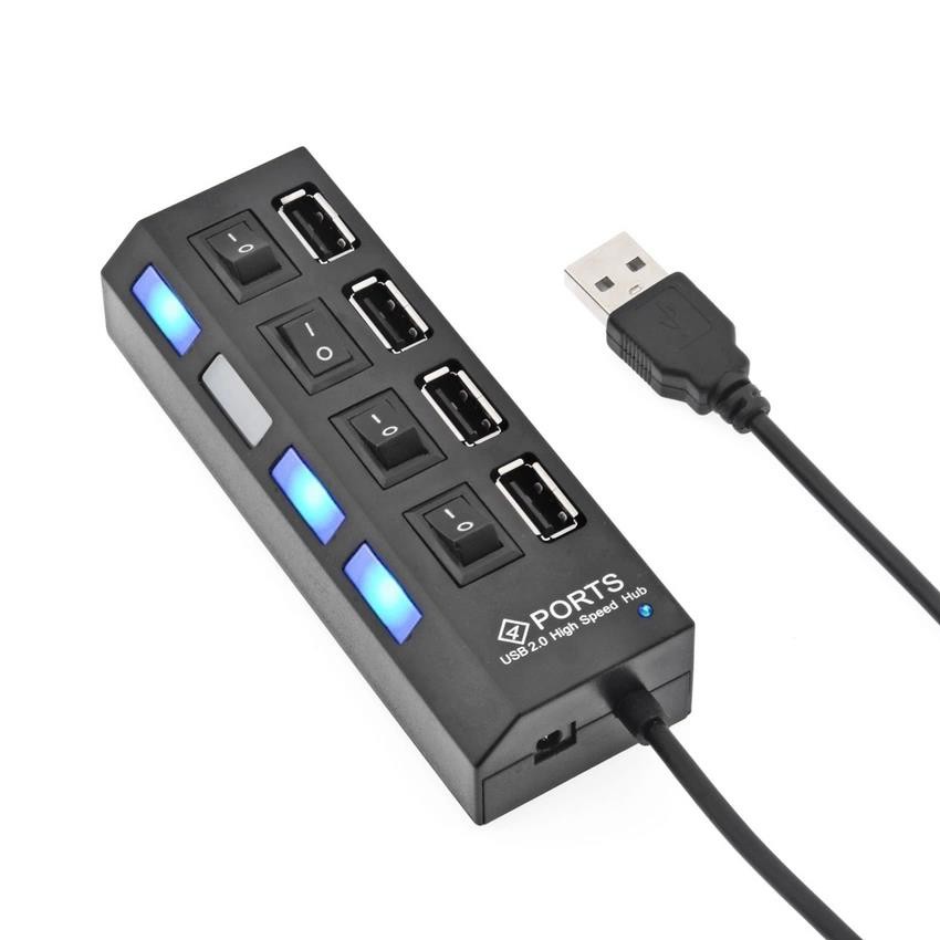 Bộ chia USB 4 cổng có công tắc USB 2.0 4 Port Super Hub, Hub chia cổng USB thành 4 cổng