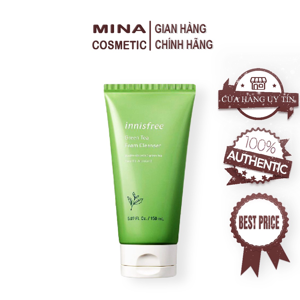 Sữa rửa mặt innisfree Green Tea Foam Cleanser 150ml, sữa rửa mặt làm sạch sâu dịu nhẹ trà xanh - Mina.cosmetic1