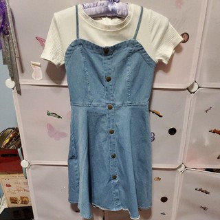 đầm yếm jeans
