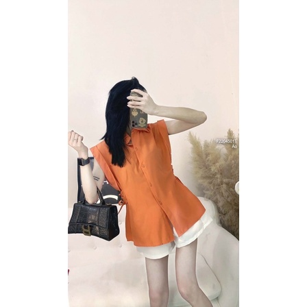 Áo sơ mi đan dây hai bên sườn sát nách a2204