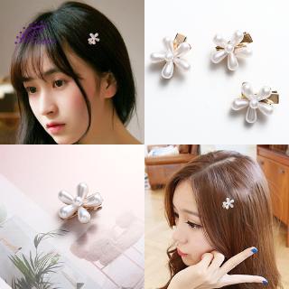 Kẹp Tóc Hình Hoa Đính Ngọc Trai Phong Cách Hàn Quốc Cho Nữ