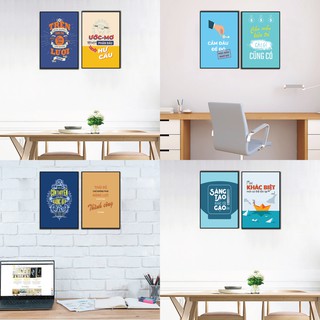 [HCM] Bộ Tranh động lực treo tường, tranh văn phòng, tranh slogan - Tặng kèm đinh đa năng