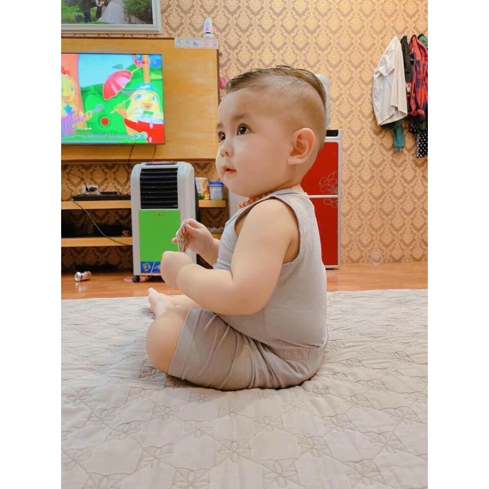 Bộ Ba Lỗ Bé Trai, Bé Gái Minky Mom Vải Thun Lạnh Basic, Bộ Quần Áo Cho Bé Mặc Nhà Thoáng Mát - BLTRON1