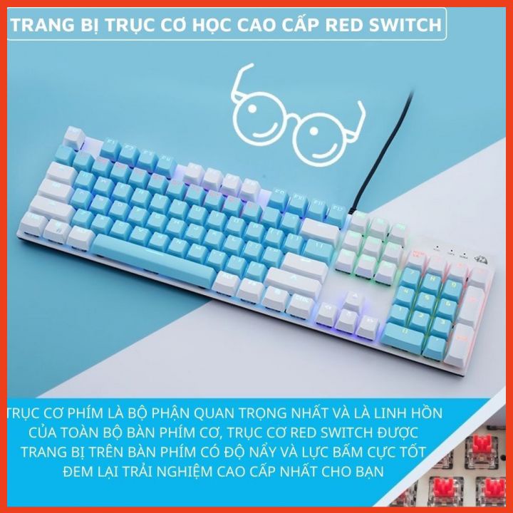 Bàn Phím Cơ Red Switch Máy Tính Có Dây K1 LED RGB Nhiều Chế Độ Chơi Game Cực Đã