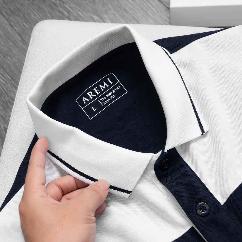 Áo Polo nam cao cấp phối kẻ, cổ viền vải cá sấu cao cấp trẻ trung hàng xuất dư