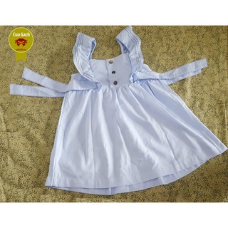 Váy xanh Zara smocked nơ eo 2 bên