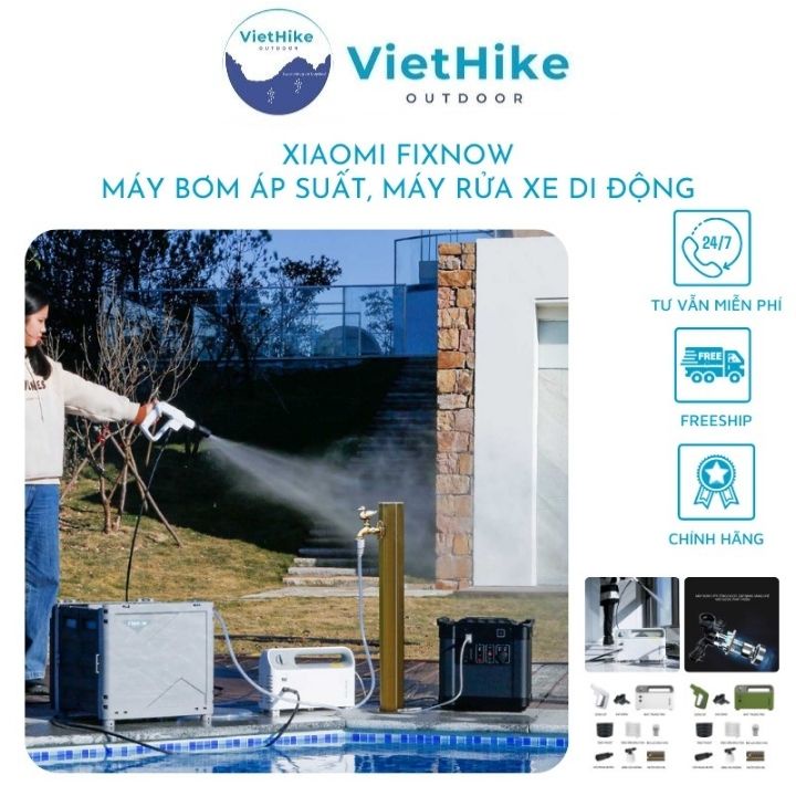 Máy bơm chống nước, máy xịt rửa xe cao cấp áp suất cao có tay cầm Fixnow AC