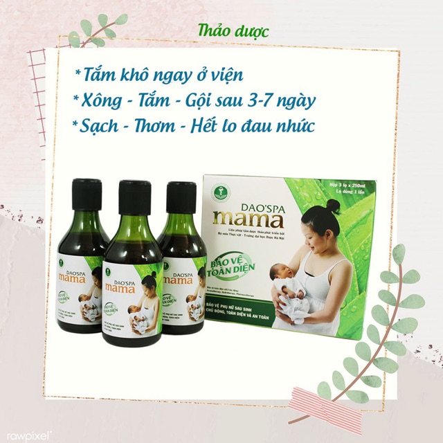 Bộ 3 Nước Tắm Thảo Dược Dao’Spa Mama cho mẹ sau sinh ( Chính Hãng )