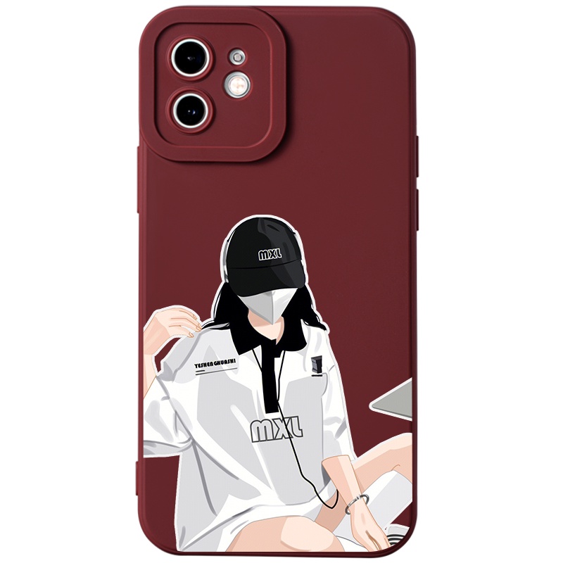 Ốp lưng JURSUE hoạt hình cặp đôi dễ thương đẹp nam nữ Cho iPhone 14 13 12 11 Pro Max SE 2020 X XR XS 8 7 ip 6S 6 Plus Y2222