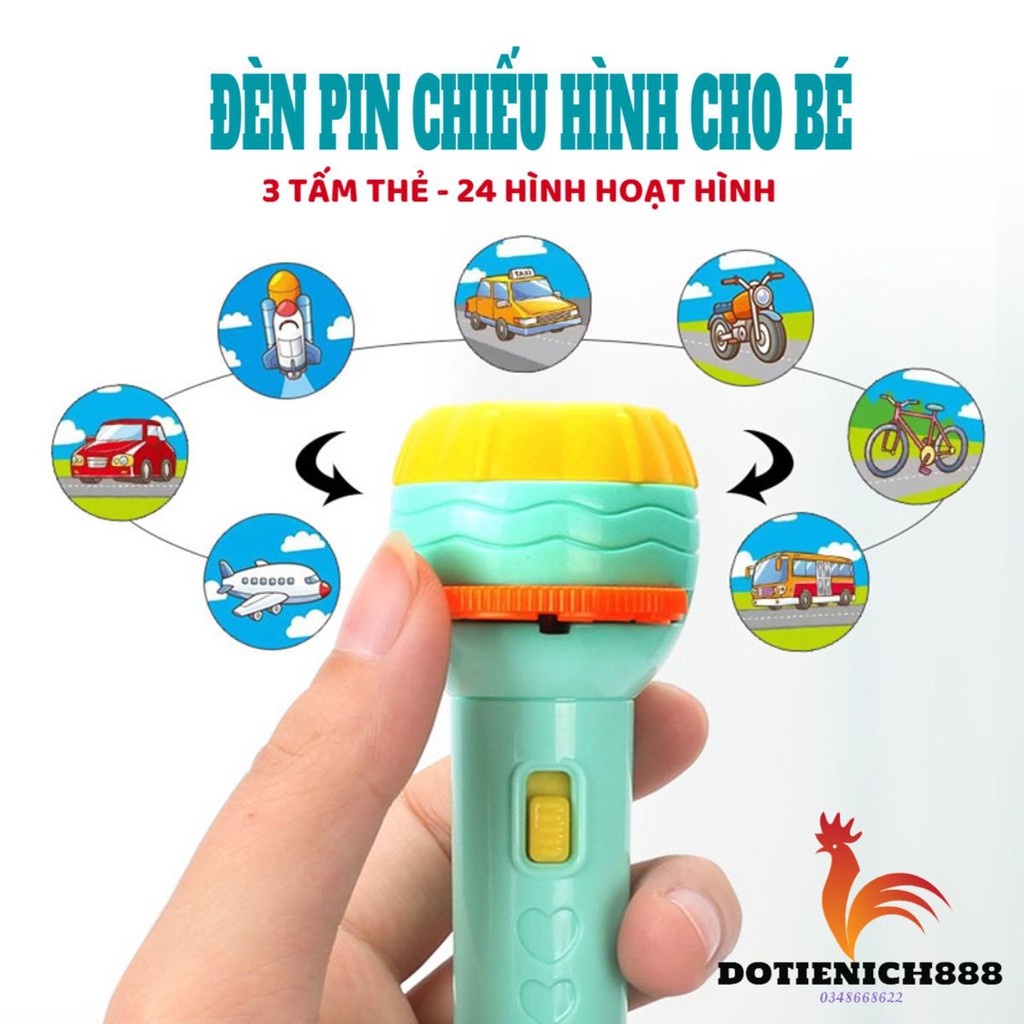 Đèn pin chiếu 80 hình ảnh cho bé thoả thích khám phá hoa quả, động vật, côn trùng, phương tiện, siêu nhân...