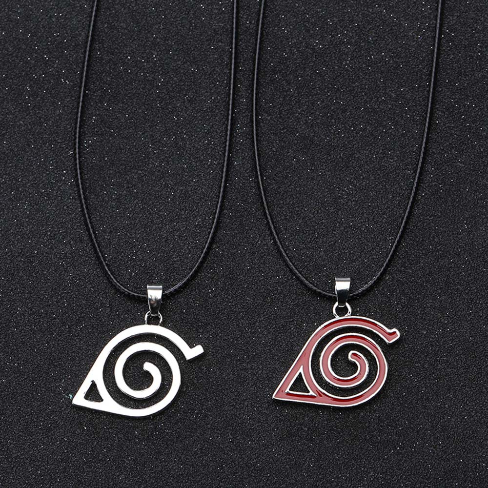 JARRED Metal Pendant Necklace Japanese Anime Cosplay Props Anime NARUTO Gift Kakashi Leaf Village Konoha Jewelry Unisex Uzumaki Naruto Uchiha Itachi Symbol Logo/Multicolor