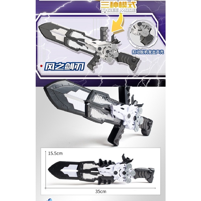 Đồ chơi kiếm biến hình lực lượng nhỏ với âm thanh và ánh sáng hình hành động miniforce x toy