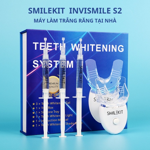 Máy làm trắng răng tại nhà SMILEKIT, Bộ kit làm trắng răng, hết ố vàng, không ê buốt, an toàn, công nghệ từ USA