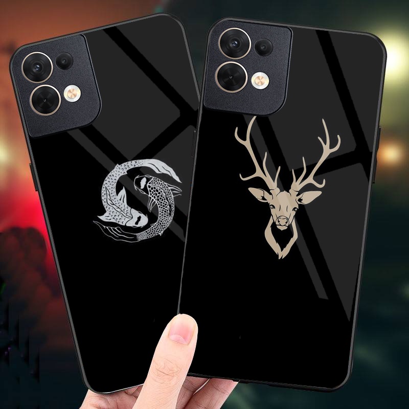 Ốp Lưng OPPO RENO 8 4G, RENO 8 5G, RENO 8Z 5G mặt kính cường lực cao cấp thiết kế riêng