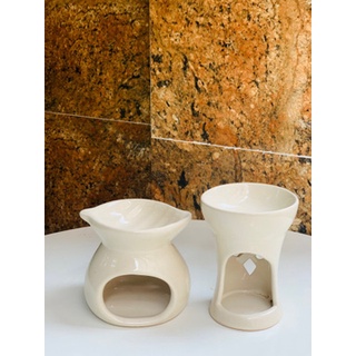 ĐÈN XÔNG TINH DẦU ĐỐT NẾN - TIM LÁ ( Gốm Sứ Bát Tràng Cao Cấp )