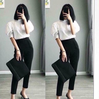 Quần tây công sở chun sau dáng baggy dưới 63kg dễ mặc . '