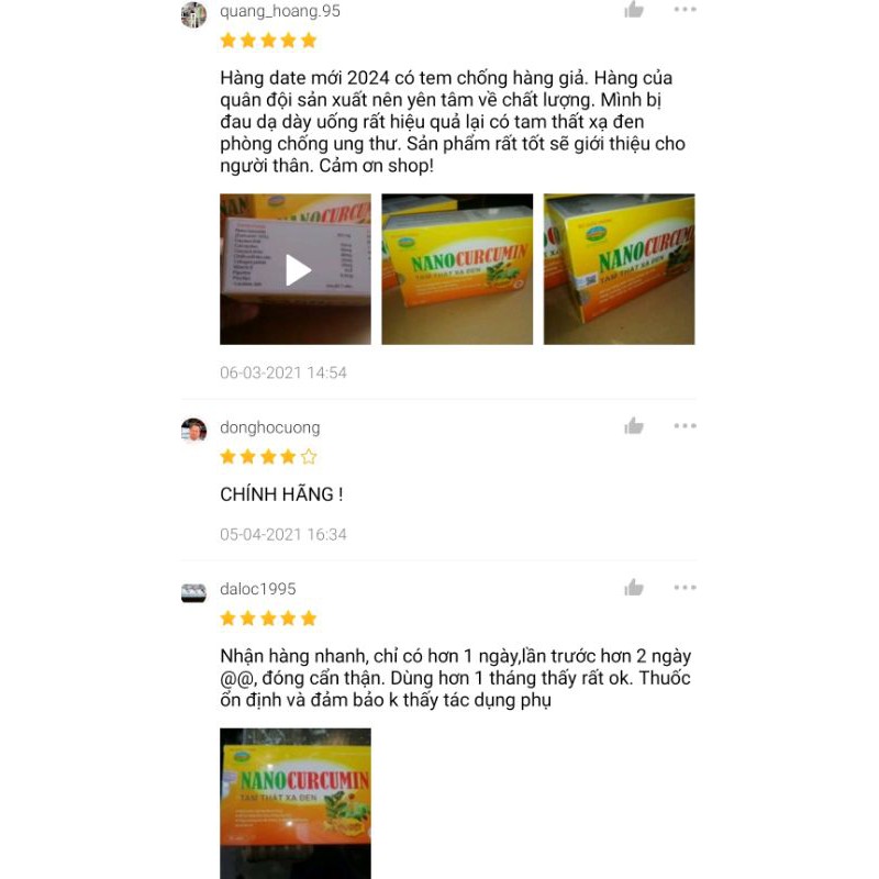 Nano Curcumin Tam Thất Xạ Đen Bộ Quốc Phòng