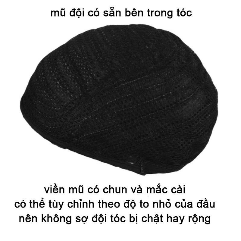 Bộ Tóc Giả Nữ Cả Đầu Loại Xoăn Sóng Chân Trẻ Trung Dài Qua Vai Không Mái - 720 ( loại nguyên đầu cosplay )