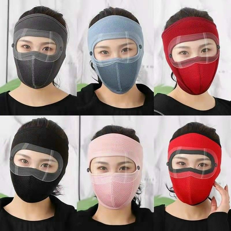 Khẩu trang ninja 2in1 Lót nỉ có kính Chống mưa gió lạnh bảo vệ mắt