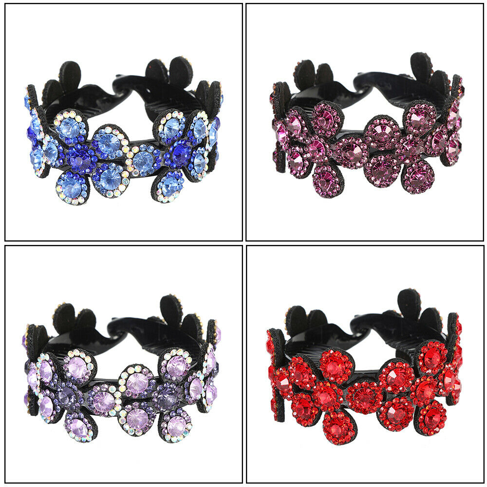 Kẹp Tóc Trang Trí Hình Đính Đá Nhân Tạo Phong Cách Cổ Điển