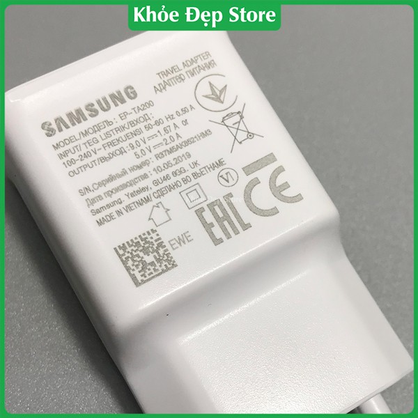 Củ sạc nhanh Samsung 15w chính hãng zin máy S10 dùng cho S Note A 3 5 7 8 9 0 màu trắng