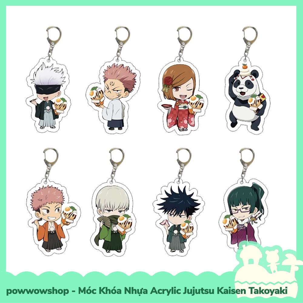 [Sẵn VN - Hỏa Tốc] Móc Khóa Nhựa Acrylic Trong Suốt Jujutsu Kaisen Takoyaki Festival