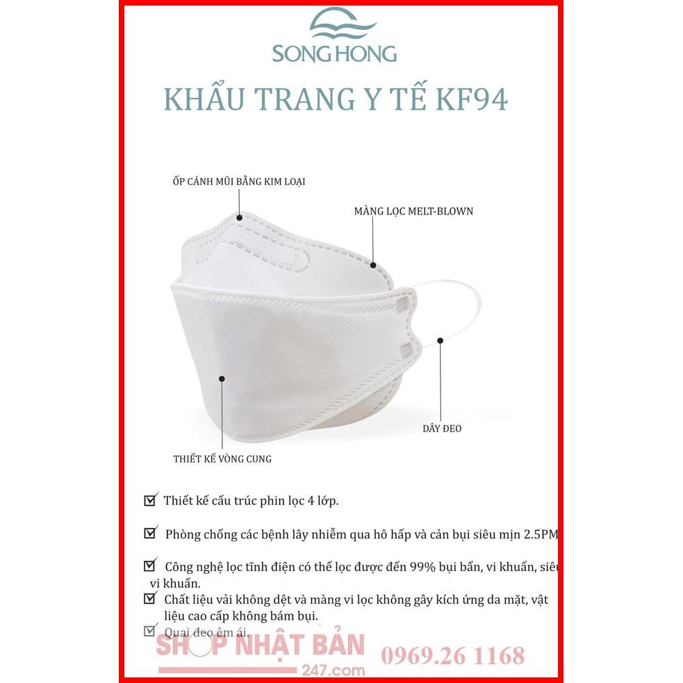 Khẩu trang y tế KF94 Sông Hồng