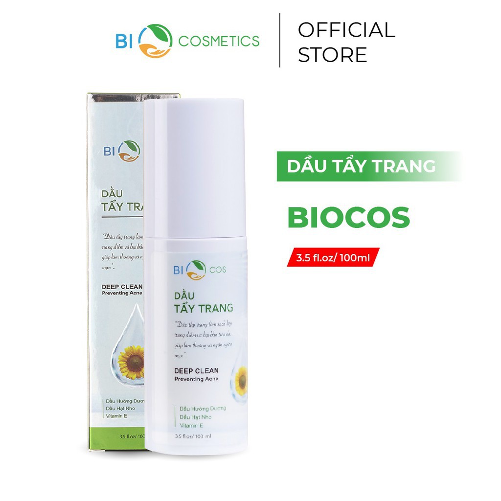 [Chính hãng] Dầu Tẩy Trang Làm Sạch Sâu 100ml Deep Clean Preventing Acne BIOCOS - Tẩy Trang, Làm Sạch, Giữ Ẩm, Dưỡng Mềm