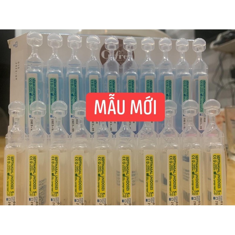 NHỎ MŨI SINH LÝ, TÉP XANH, TÉP VÀNG Fysoline  MẪU MỚI - tách lẻ 1 vỉ 5 và 10 ống