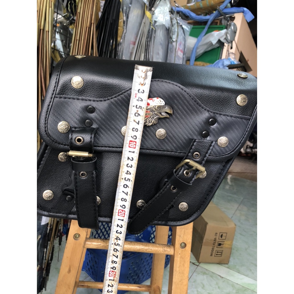 Cặp túi xéo treo hong xe honda 67-mô tô - hình đầu ó- xéo