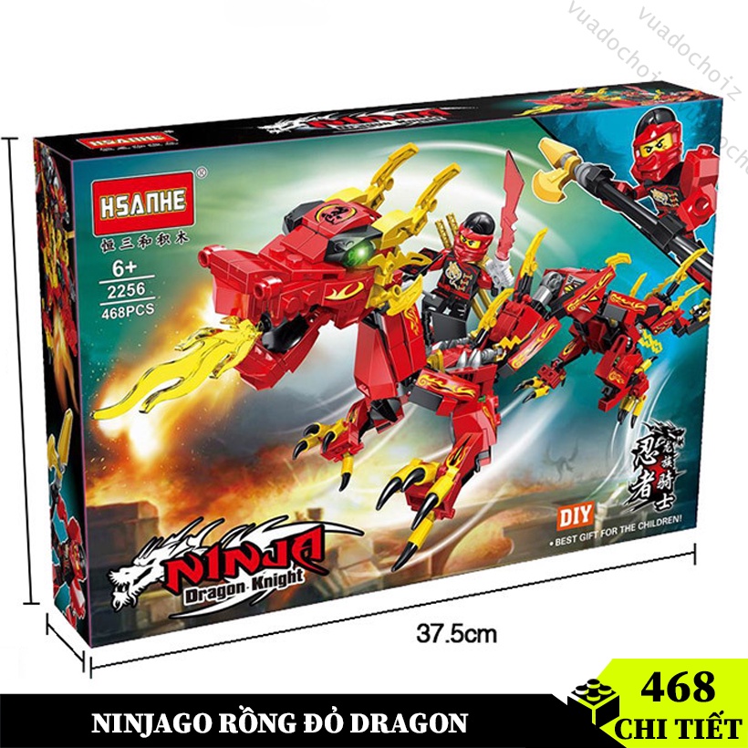Đồ chơi LEGO Ninjago Rồng Đỏ Sấm Sét kích thước 52CM, bộ LEGO Ninja biến hình kèm các nhân vật Ninja