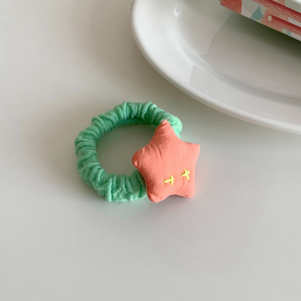 Dây buộc tóc co giãn ba chiều hình ngôi sao màu kẹo xinh xắn dành cho nữ