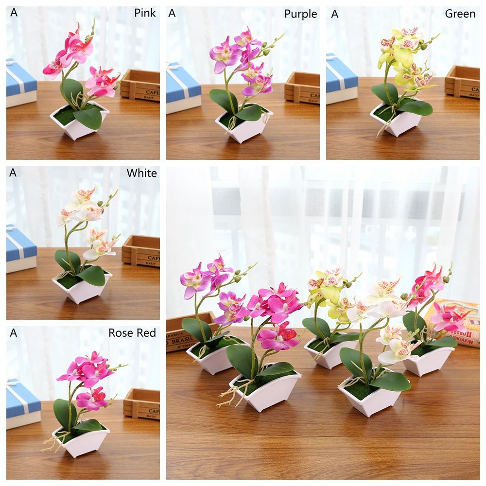 Nhánh hoa lan giả bằng lụa dùng trang trí