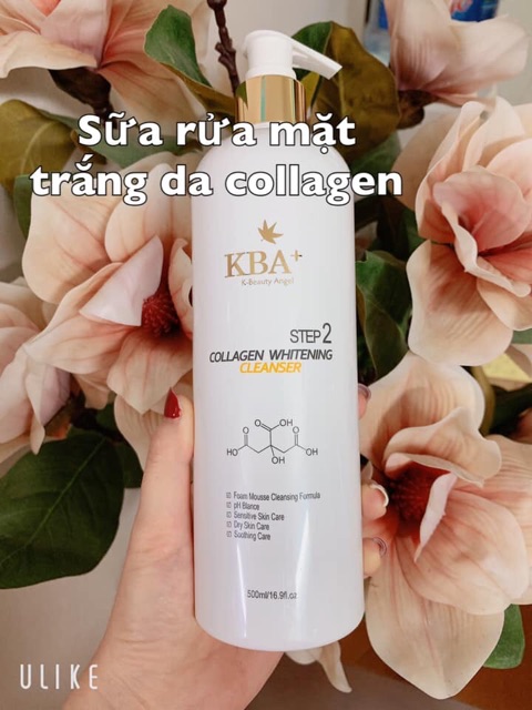 Sữa rửa mặt trắng da collagen KBA