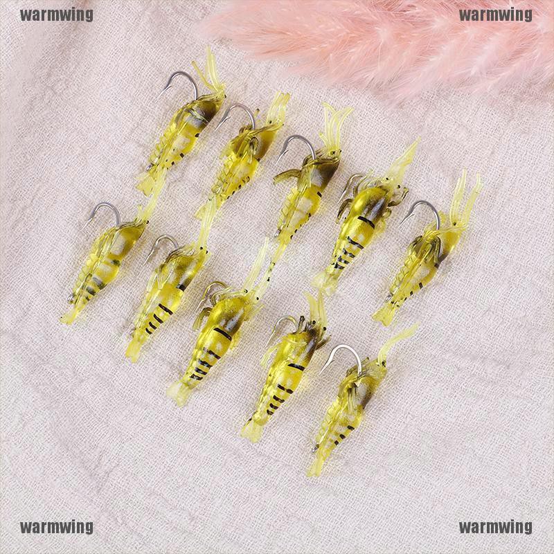 Set 10 Mồi Câu Cá Giả Hình Tôm Mềm Mại Chuyên Dụng