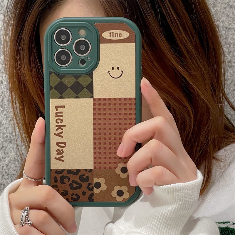 Ốp Điện Thoại Mềm Họa Tiết Mặt Cười Màu Xanh Lá 6710 Cho IPhone 12 13 11 Pro Max X Xs Max Xr