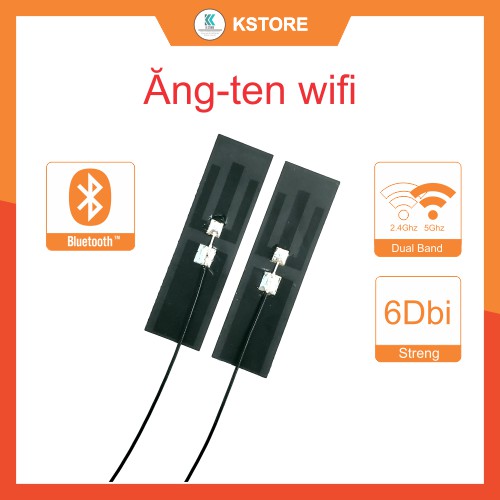 Bộ dây ăng ten wifi - ăngten wifi 2 băng tầng chuẩn MHF4 - antenna dual band 2.4GHz 5GHz bluetooth 5.0