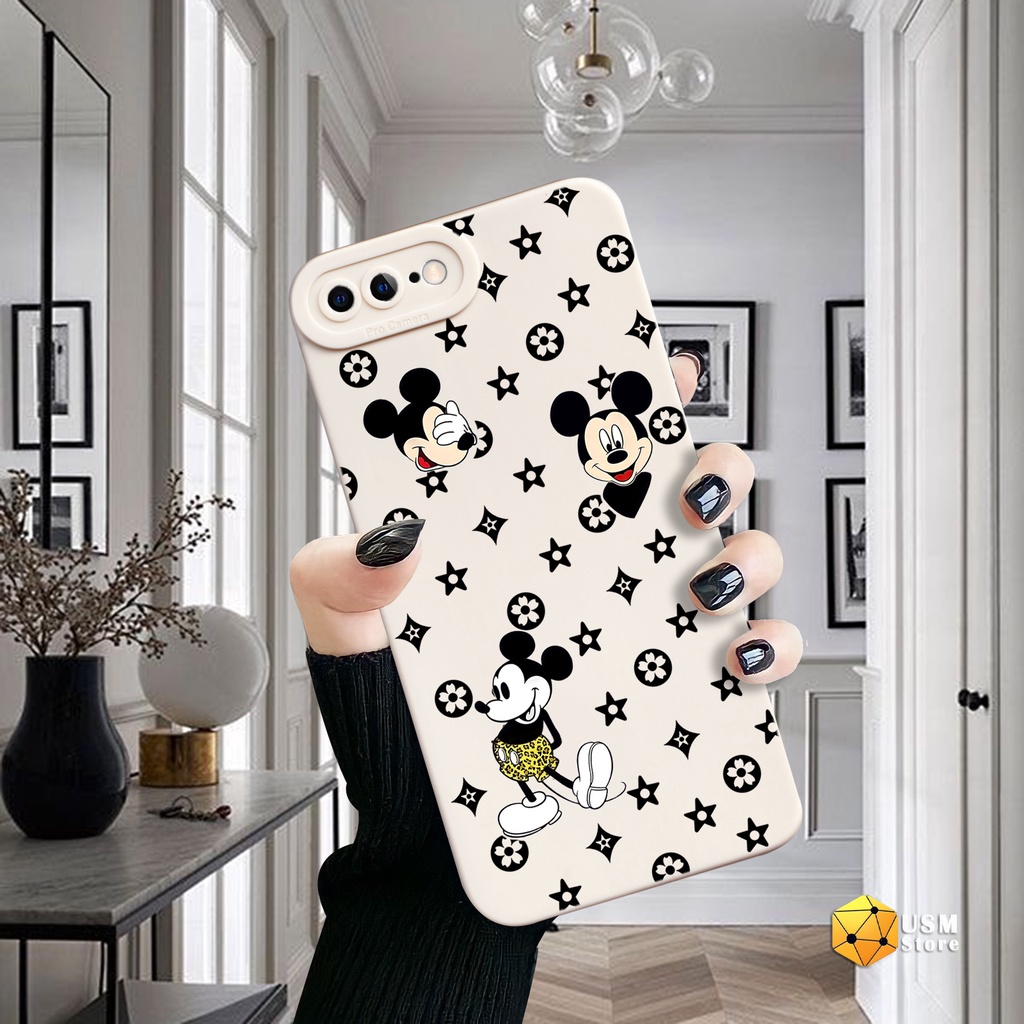 Ốp lưng in họa tiết chuột M.I.C.K.E.Y LV cho  iphone 7 / 7 Plus / 8 / 8 Plus, chất TPU, mắt thiên thần bảo vệ camera