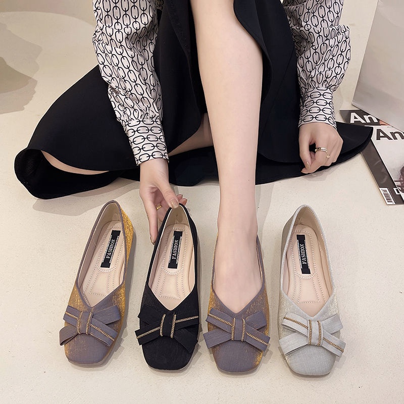 Giày Búp Bê Mũi Vuông Đế Mềm Phong Cách Hàn Quốc Thời Trang Mùa Xuân 2022 Cho Nữ