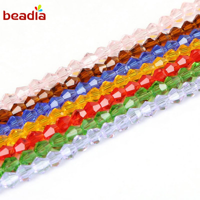 Beadia Bộ 90 Hạt Pha Lê Xỏ Lỗ 4mm Nhiều Màu Sắc Làm Trang Sức Thủ Công