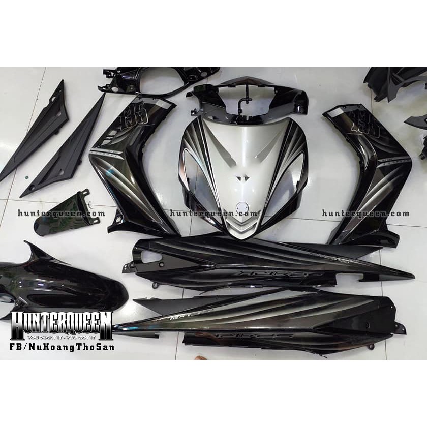 Tem xe Exciter 2009 đẹp - Tem Spark Thái, tem lửa, đen bạc - Kéo qua để xem thêm mẫu tem - Tùy chỉnh theo yêu cầu