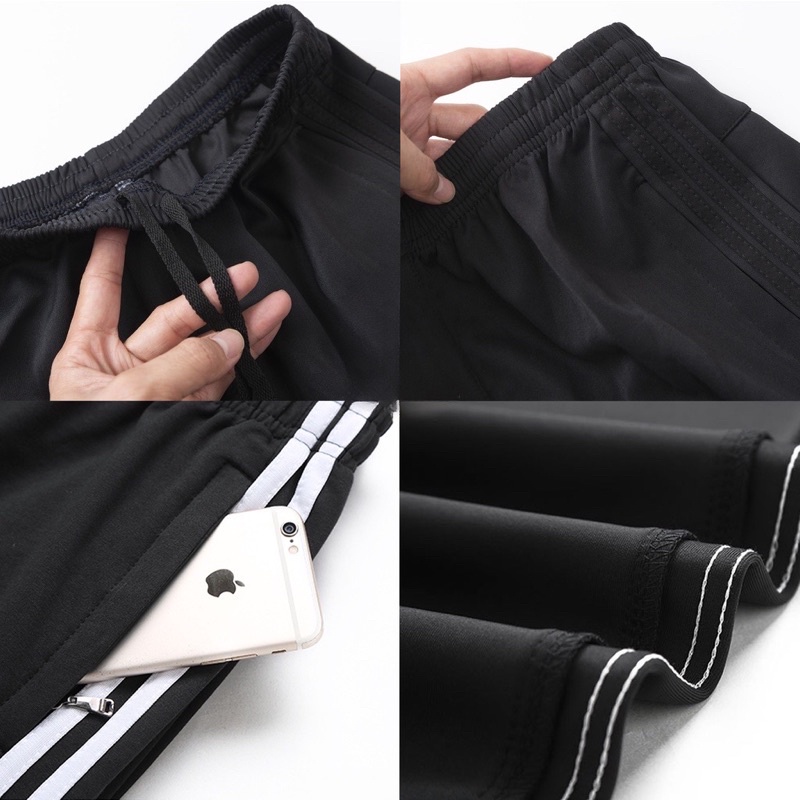 Quần thể thao nam -Quần jogger viến 3 sọc unisex co giãn năng động