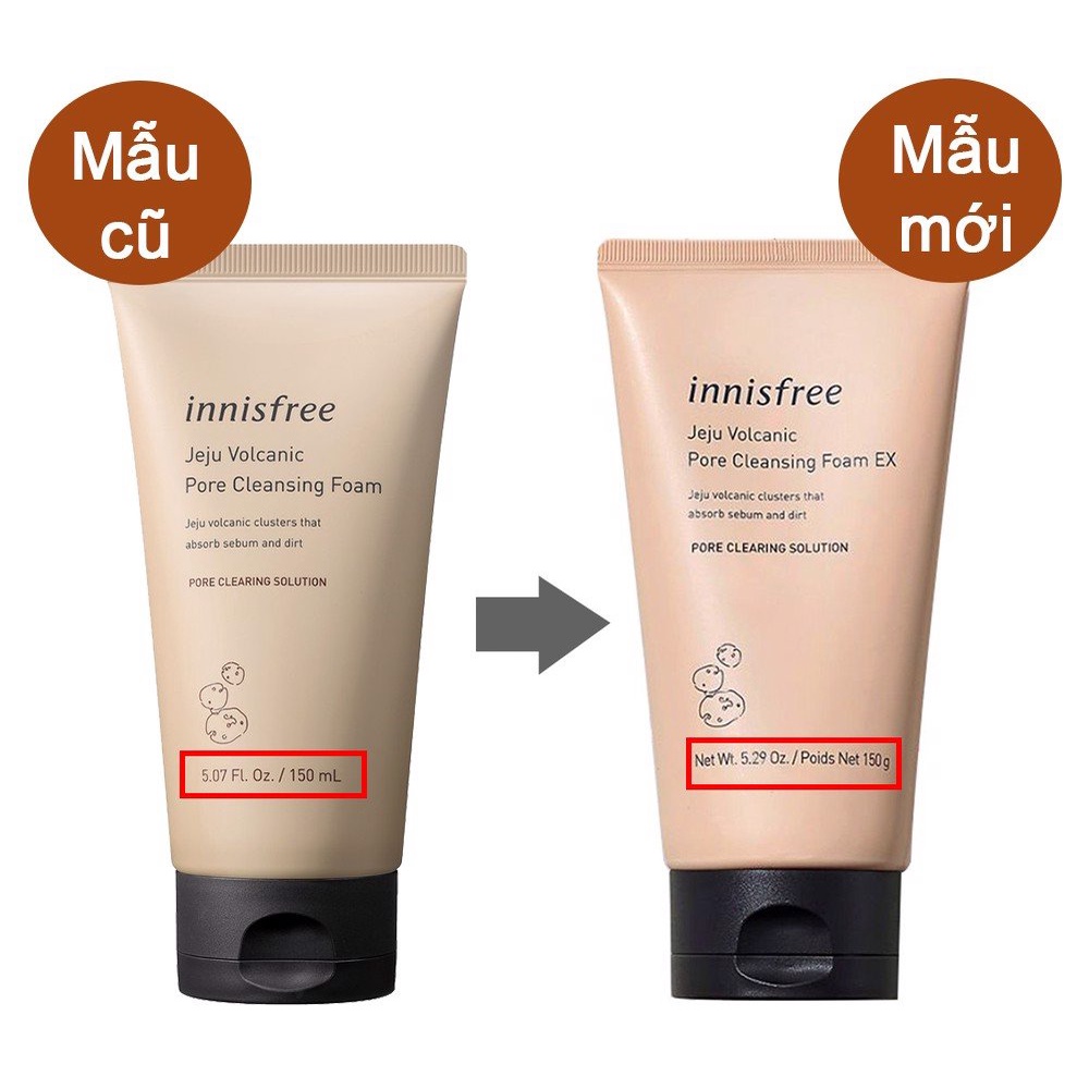 Sữa Rửa Mặt Innisfree Tro Núi Lửa Jeju Volcanic Pore Cleansing Foam 150g | BigBuy360 - bigbuy360.vn