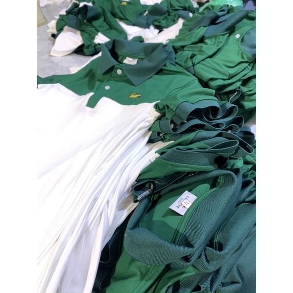 Áo Nữ Polo Cá Sấu Cộc Tay Phối Màu Xanh