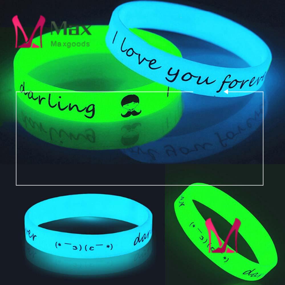 Bộ 1/5/10 Vòng Tay Silicone Phát Sáng Trong Bóng Tối Cho Nam Và Nữ
